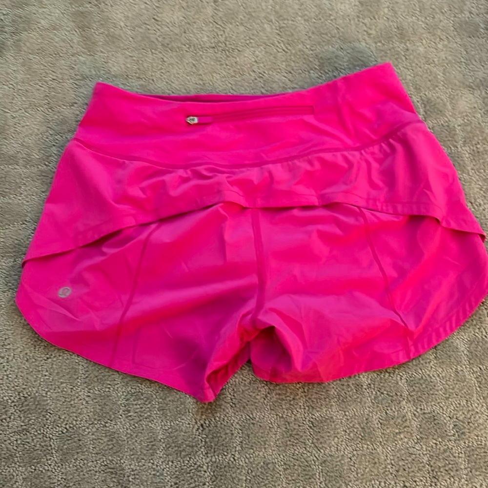 Sonic pink lululemon speed up shorts